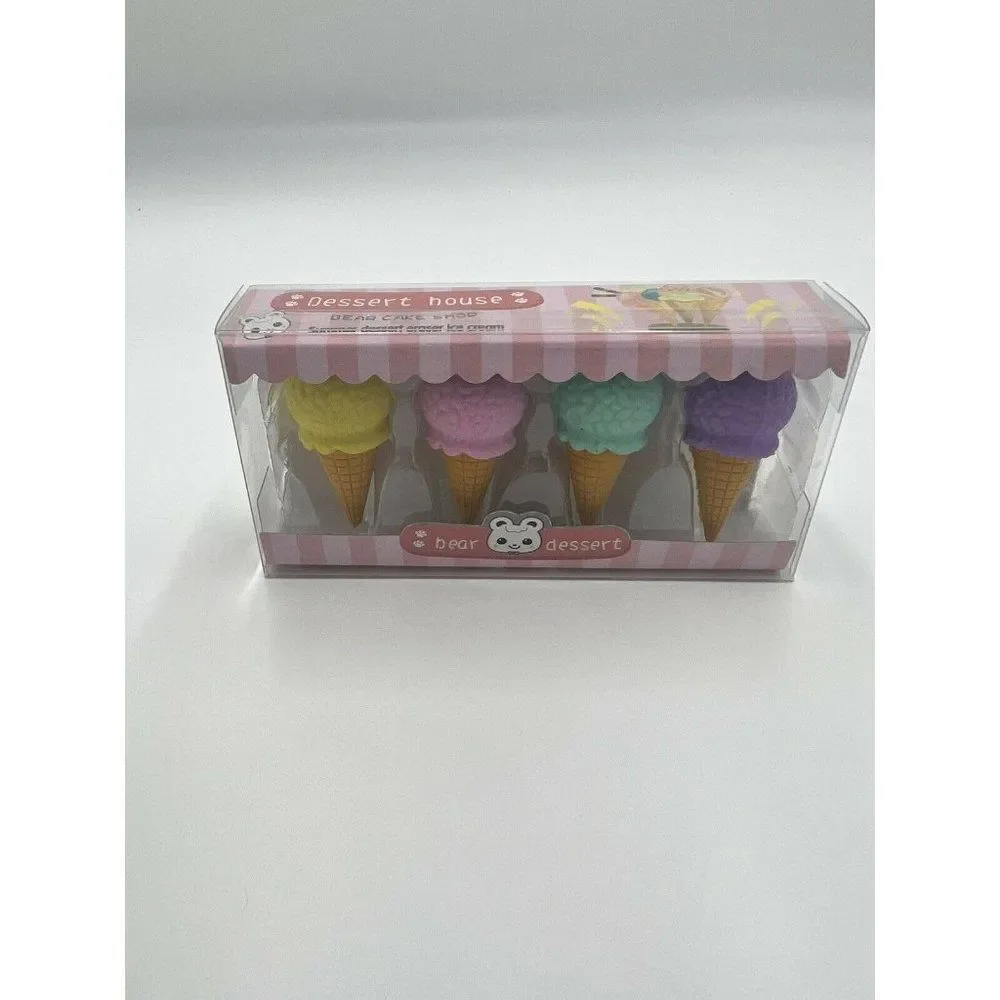 Brand New Ice Cream Erasers Food Erasers‎ Ice Cream Pencil Erasers for Kids